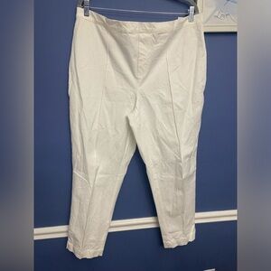 Isaac Mizrahi 24/7 Stretch Ankle Pants Pin Tuck Bright White 20W